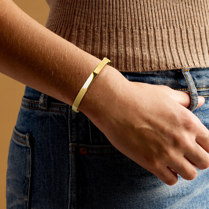 18kt Gold Vermeil Large Polished Bangle Bracelet image number 1
