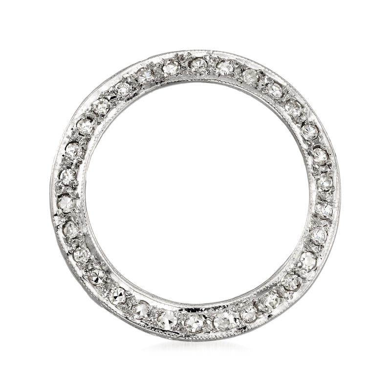 C. 1970 Vintage .50 ct. t.w. Diamond Eternity Circle Pin in 14kt White Gold image number 0
