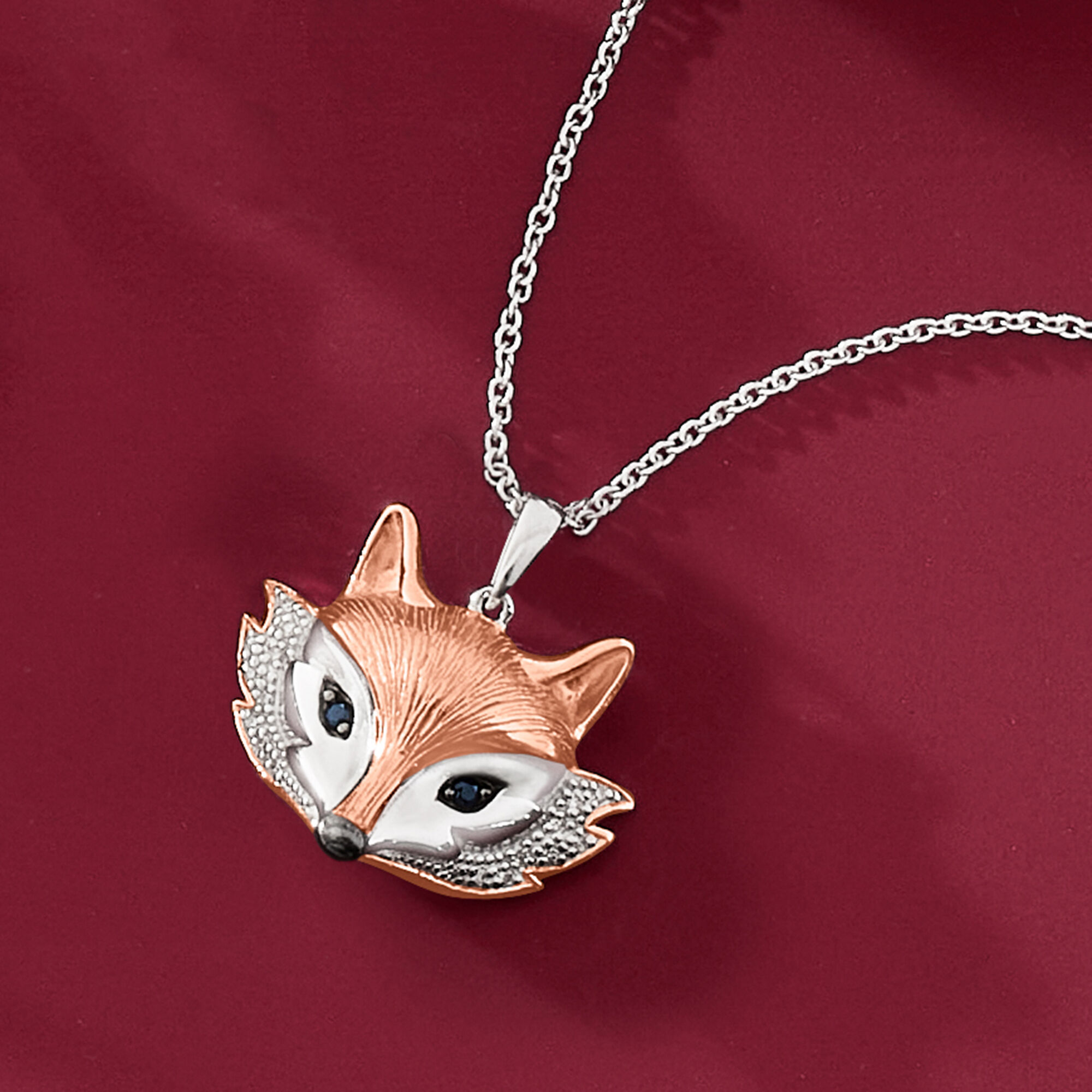 Sterling silver fox pendant shop