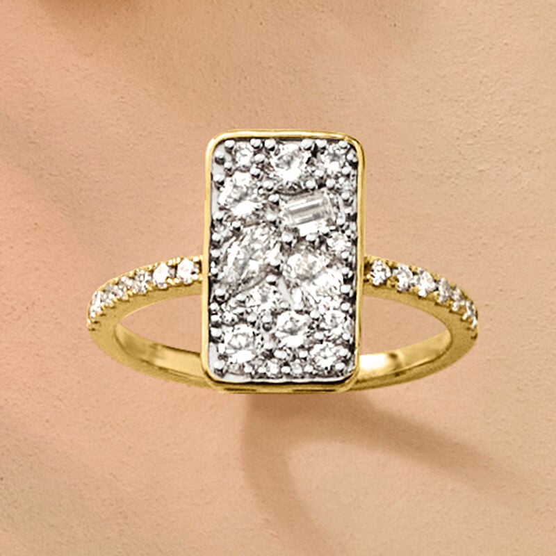 1.00 ct. t.w. Lab-Grown Diamond Cluster Ring in 18kt Gold Over Sterling. Size 5 image number 3