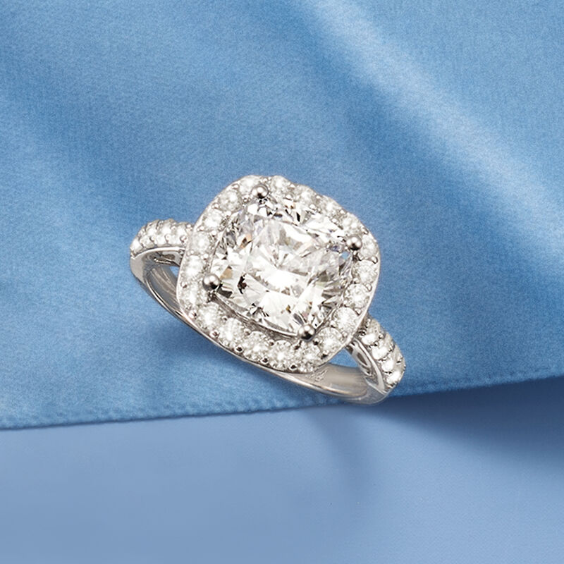 3.55 ct. t.w. CZ Ring in Sterling Silver image number 4