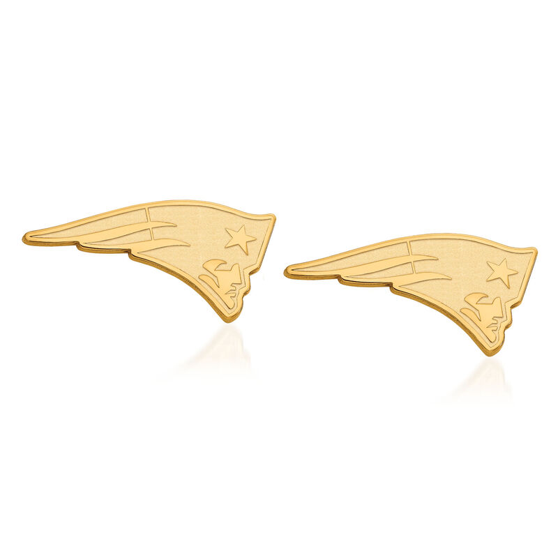 14kt Yellow Gold NFL New England Patriots Extra Small Stud Earrings image number 0