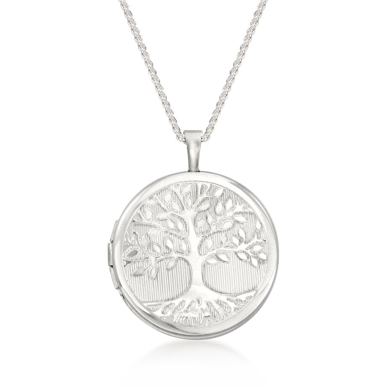 Personalized Photo Tree of Life Locket Pendant Necklace in Sterling Silver image number 2