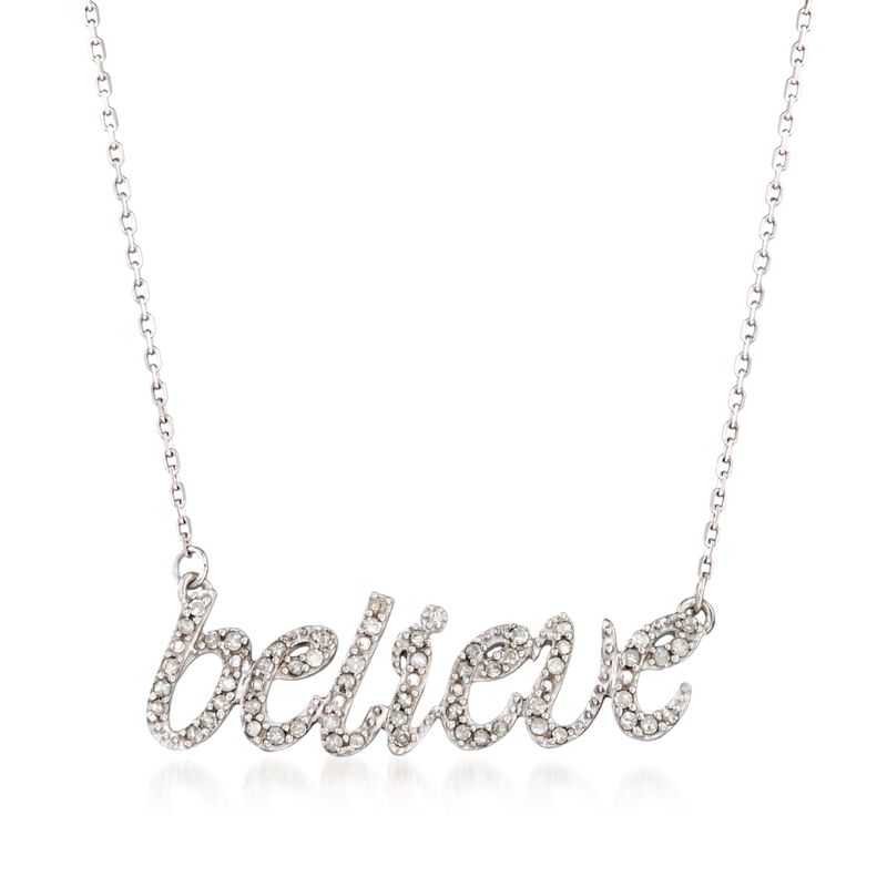 .25 ct. t.w. Diamond "Believe" Necklace in Sterling Silver image number 0