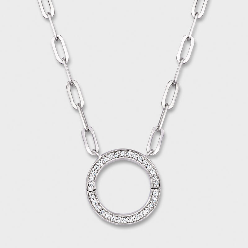 .10 ct. t.w. Diamond Charm-Compatible Circle Necklace in Sterling Silver image number 2