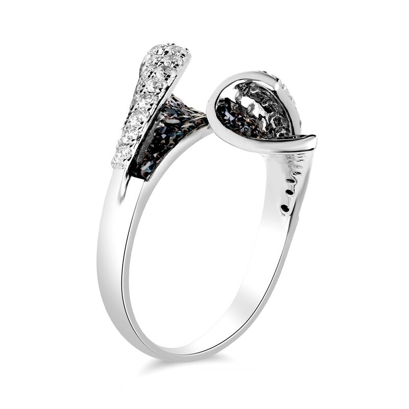 1.60 ct. t.w. Blue and White Diamond Bypass Ring in 14kt White Gold image number 1