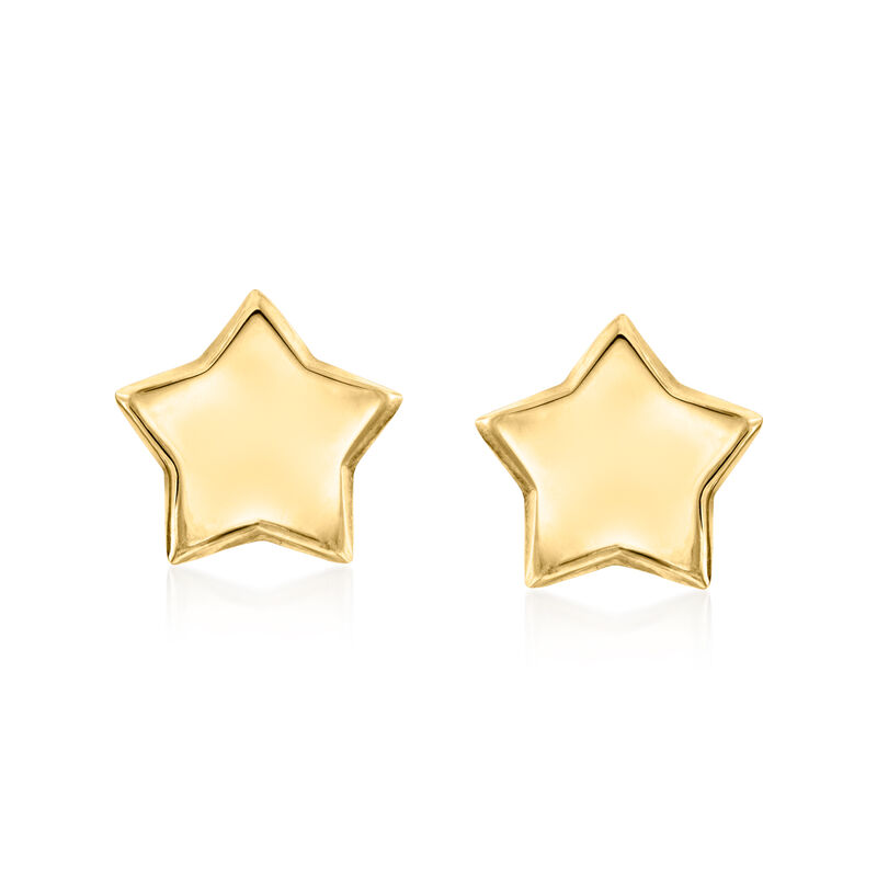10kt Yellow Gold Star Earrings  image number 0