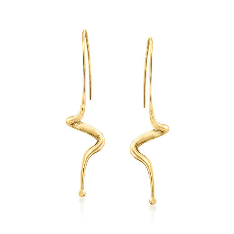 C. 1990 Vintage 14kt Yellow Gold Swirl Drop Earrings  image number 0