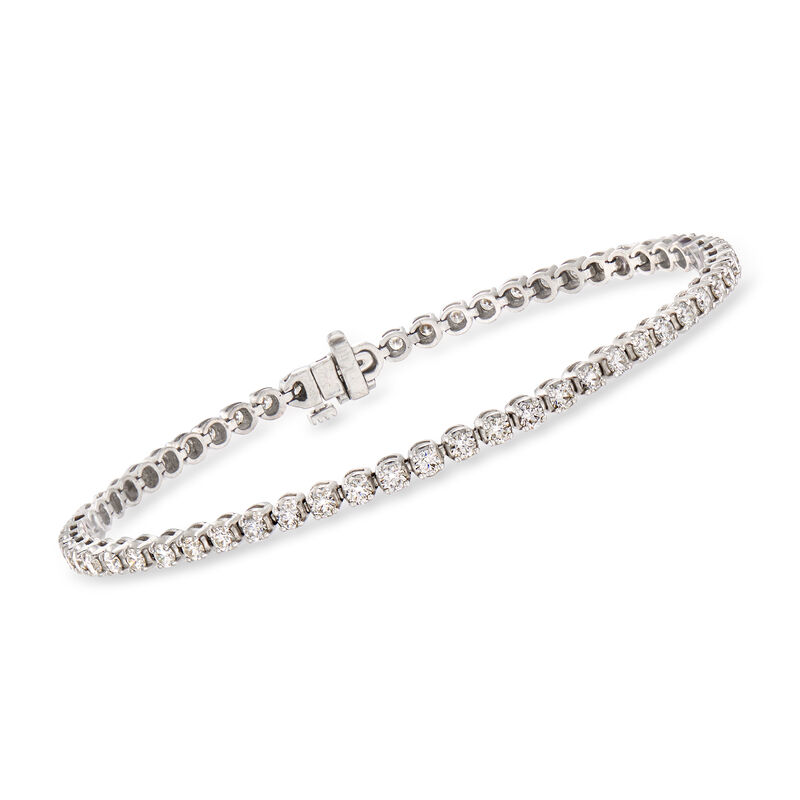 C. 1990 Vintage 3.30 ct. t.w. Diamond Tennis Bracelet in 18kt White Gold image number 0