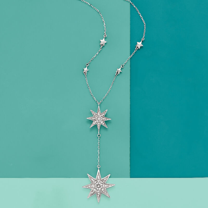 .50 ct. t.w. Diamond Double Star Y-Necklace in Sterling Silver image number 4
