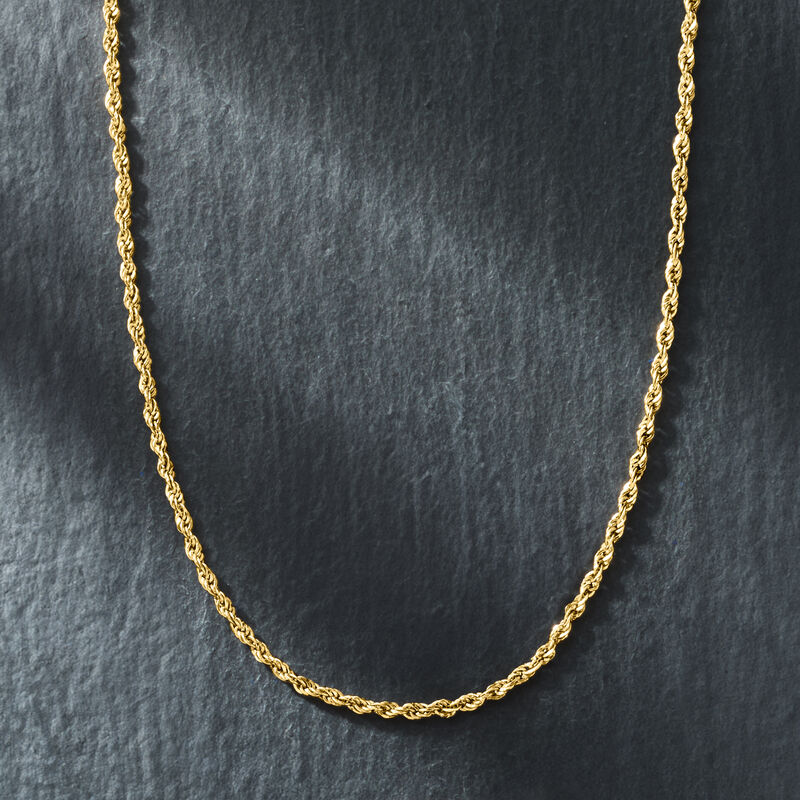 1.5mm 14kt Yellow Gold Twisted Rope-Chain Necklace image number 4