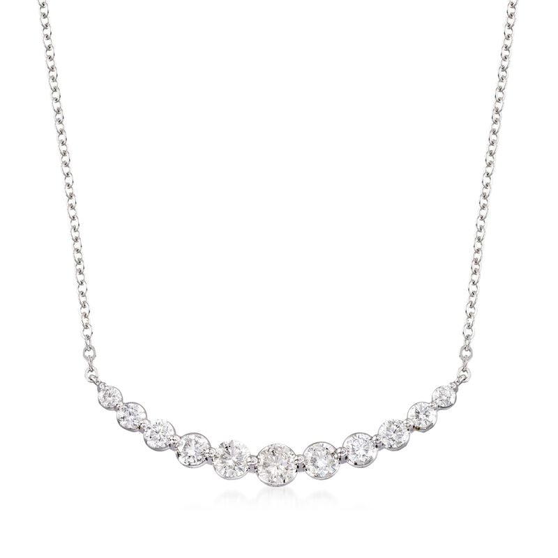 1.00 ct. t.w. Graduated Diamond Necklace in 14kt White Gold. 19.25&quot; image number 1