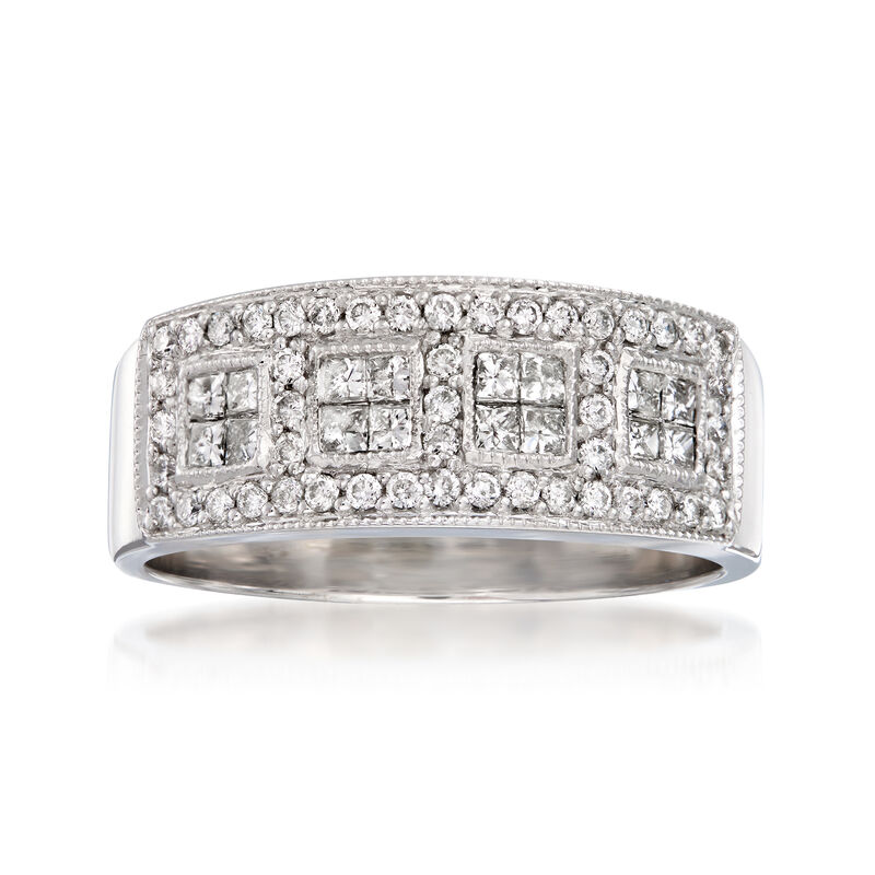 C. 2000 Vintage 1.00 ct. t.w. Diamond Fashion Ring in 14kt White Gold image number 0