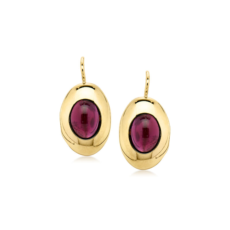 C. 1980 Vintage 3.90 ct. t.w. Garnet Drop Earrings in 14kt Yellow Gold image number 0