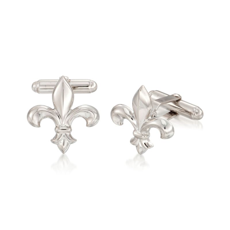 Sterling Silver Fleur-De-Lis Cuff Links image number 0