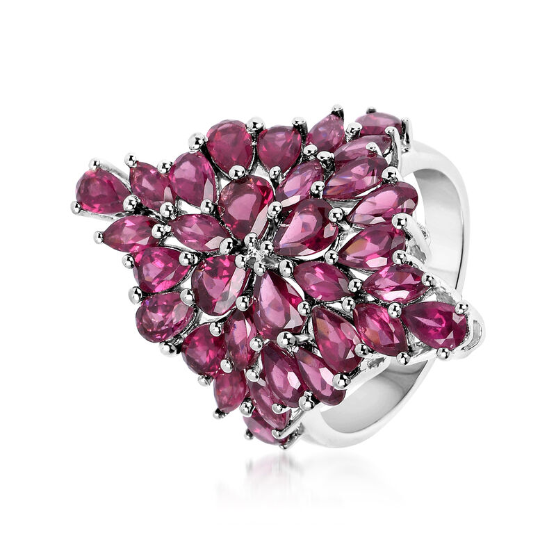 6.85 ct. t.w. Rhodolite Garnet Cluster Ring in Sterling Silver image number 1