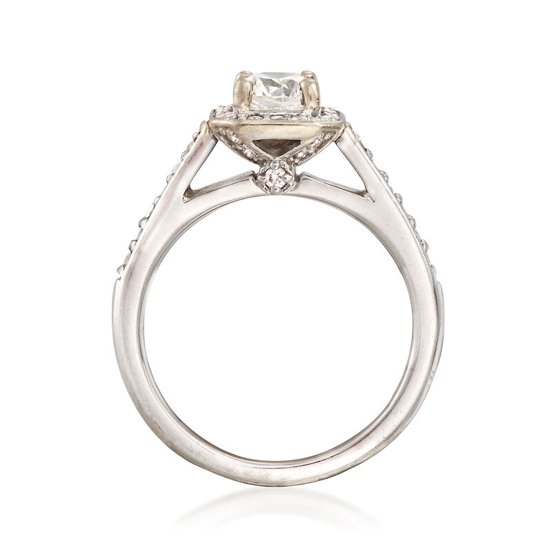 C. 2000 Vintage 1.15 ct. t.w. Diamond Square Halo Ring in 14kt White Gold. Size 7 image number 3