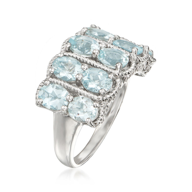 2.70 ct. t.w. Aquamarine Ring in Sterling Silver image number 2