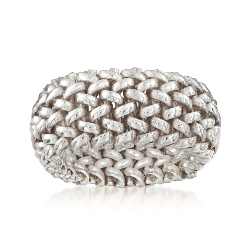 Italian Sterling Silver Mesh Ring image number 0