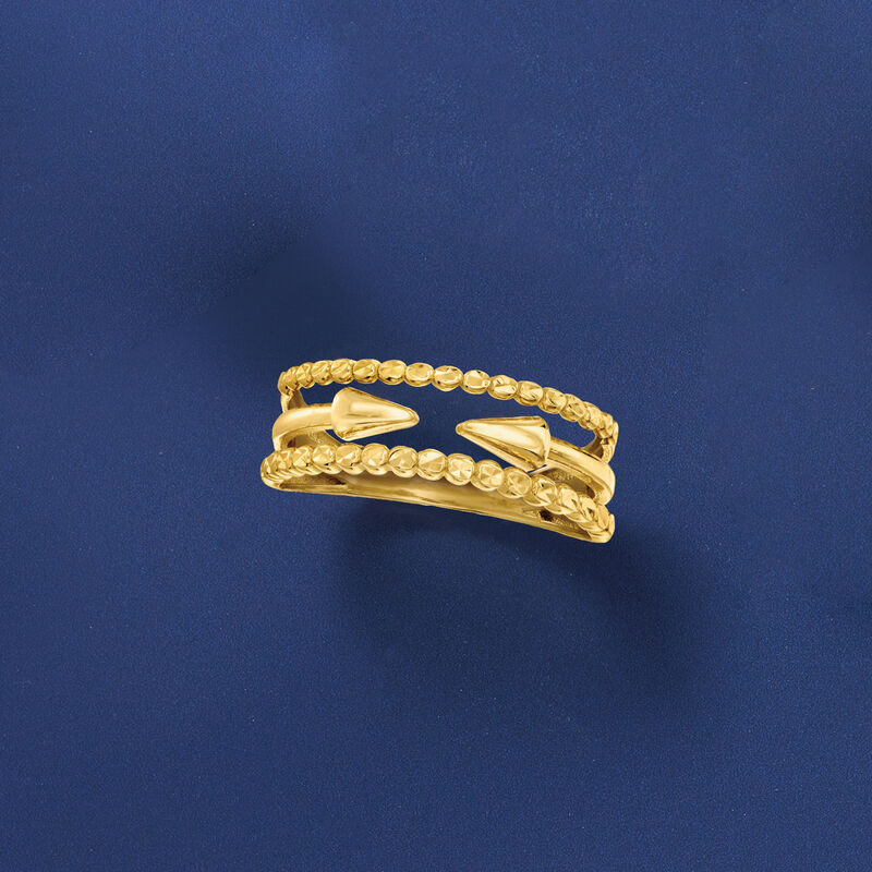 14kt Yellow Gold Multi-Row Arrow Ring image number 3