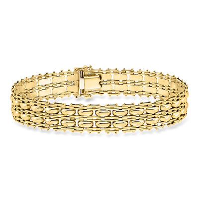 C. 1990 Vintage 14kt Yellow Gold Fancy-Link Bracelet
