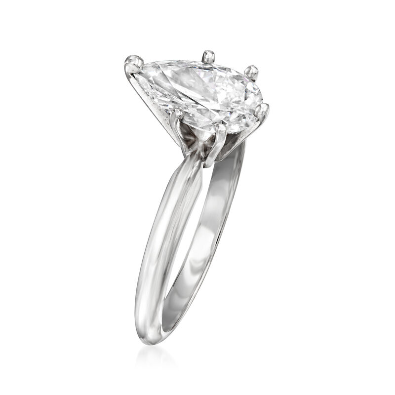 1.52 Carat Certified Diamond Solitaire Ring in 14kt White Gold. Size 6 image number 2