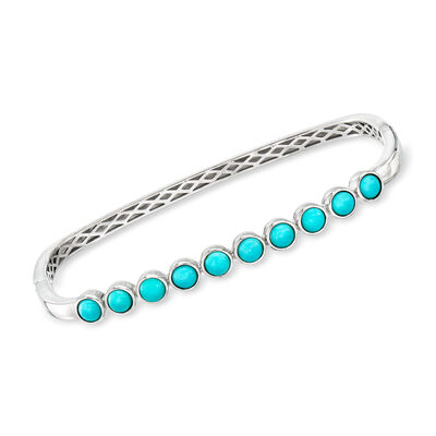 Turquoise Bangle Bracelet in Sterling Silver