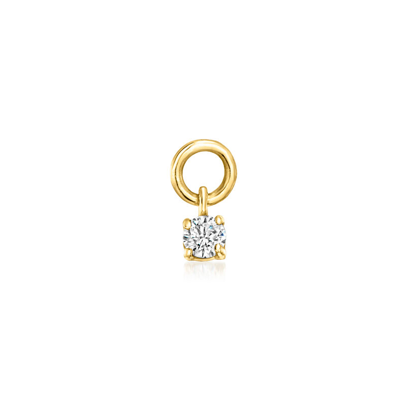 Diamond Circle Hoop Charms in 14kt Yellow Gold image number 0