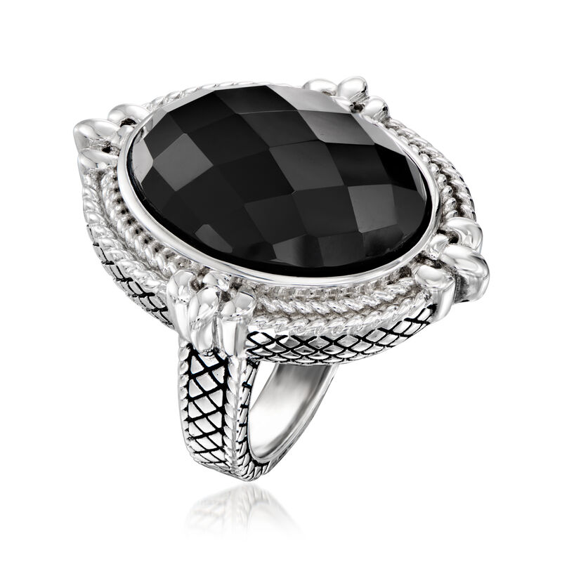 Andrea Candela Onyx Ring with Black Enamel in Sterling Silver image number 2
