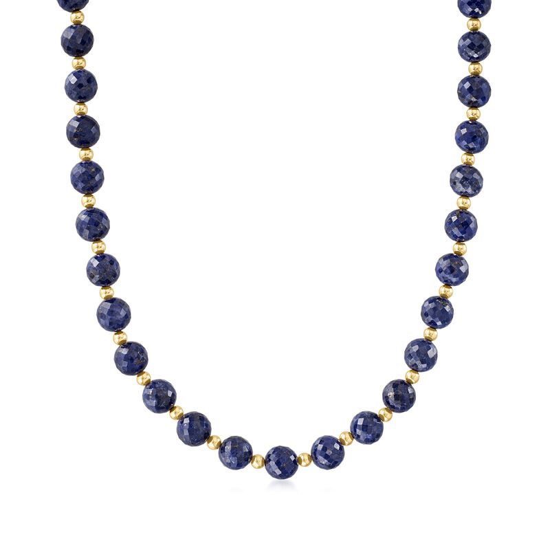 205.00 ct. t.w. Sapphire Bead Necklace with 14kt Yellow Gold image number 0