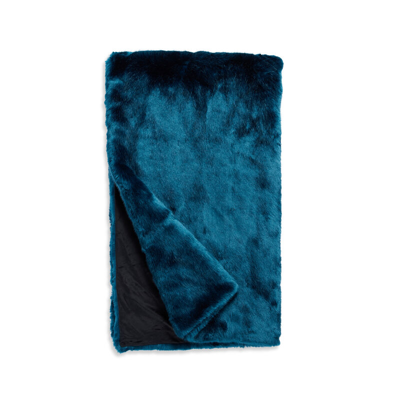 Couture Collection Sapphire Mink Faux Fur Throw Blanket image number 0