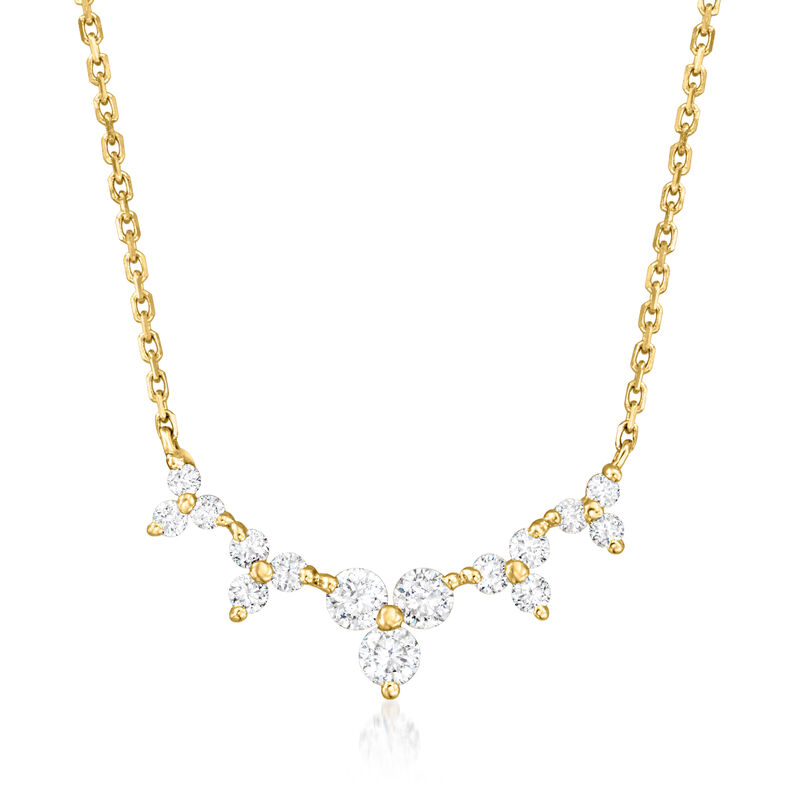 .25 ct. t.w. Diamond Curved Bar Necklace in 14kt Yellow Gold image number 0