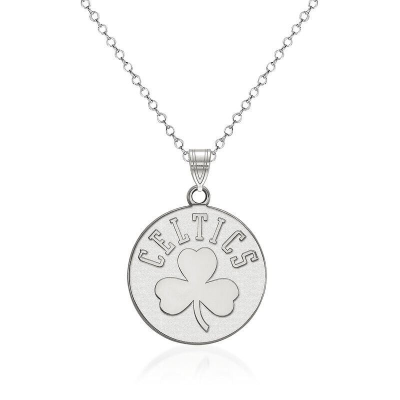 Sterling Silver NBA Boston Celtics Logo Necklace image number 0
