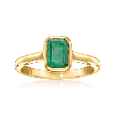 1.00 Carat Emerald Ring in 18kt Gold Over Sterling