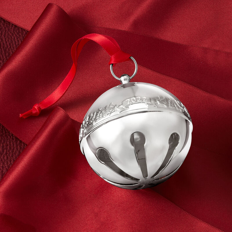 Wallace 2022 Annual Silver Plate Sleigh Bell Ornament - 52nd Edition image number 6