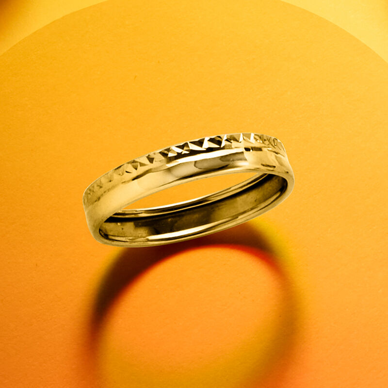 Italian 14kt Yellow Gold Diamond-Cut and Polished Ring image number 7