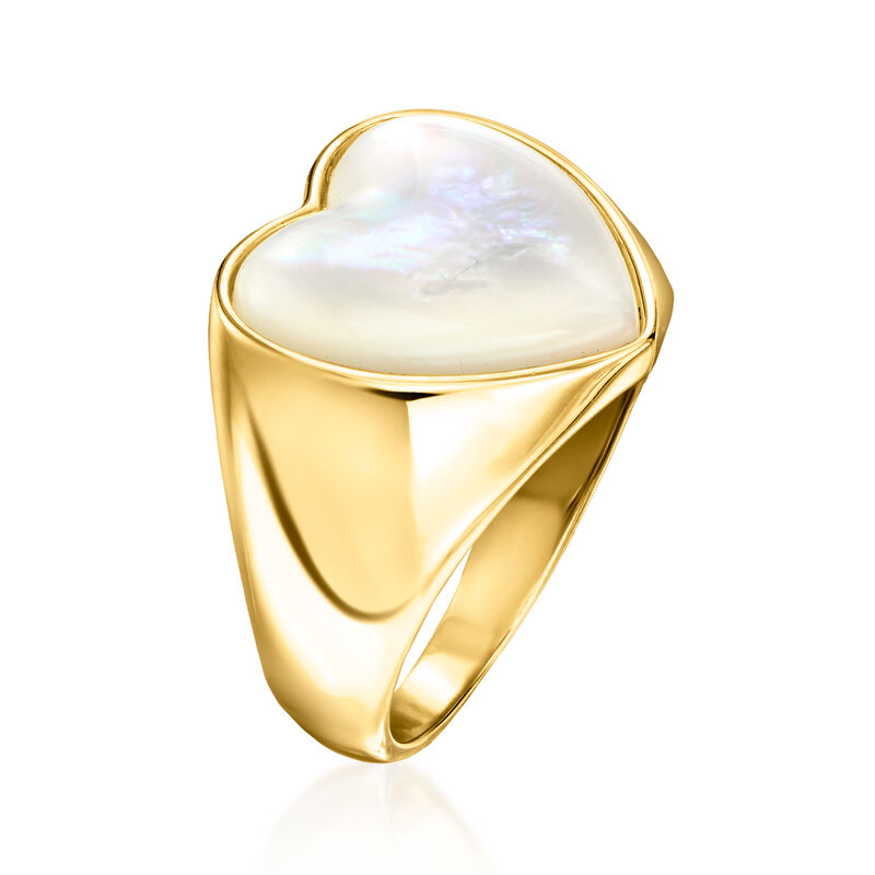 Mother-of-Pearl Heart Ring in 18kt Gold Over Sterling image number 2