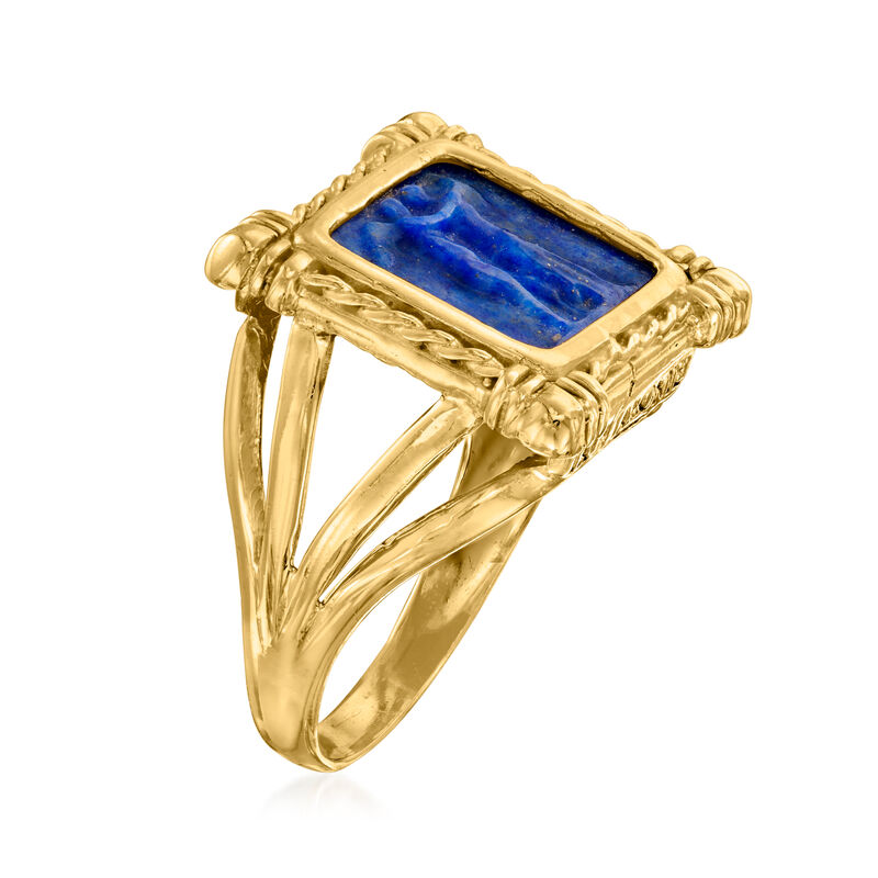 Italian Tagliamonte Lapis Cameo Ring in 18kt Gold Over Sterling image number 2