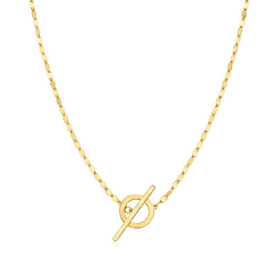 Italian 14kt Yellow Gold Lumachina-Chain Toggle Necklace