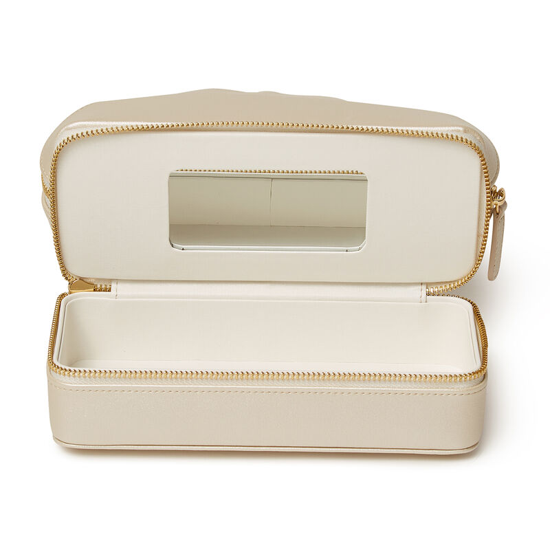 Brouk & Co. &quot;Abbey&quot; Pearl White Vegan Leather Travel Cosmetic Case image number 1