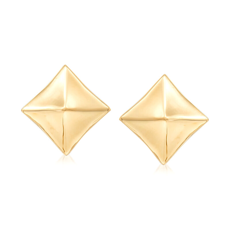 Italian Diamond-Shaped Earrings in 18kt Yellow Gold image number 0