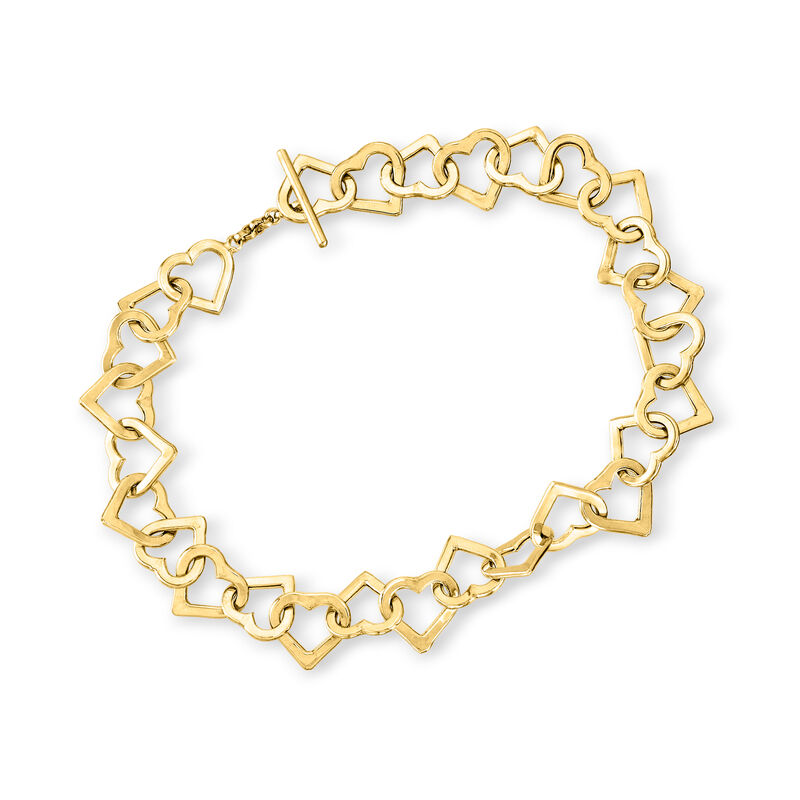 14kt Yellow Gold Heart-Link Bracelet image number 0