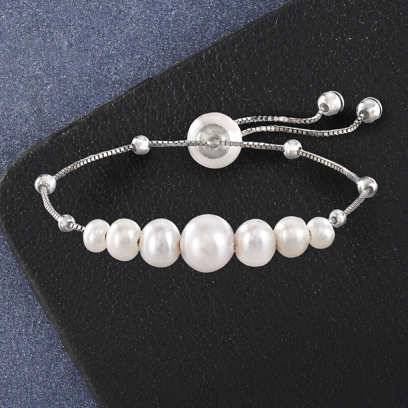 4-9.5mm Cultured Pearl Bolo Bracelet in Sterling Silver  image number 3