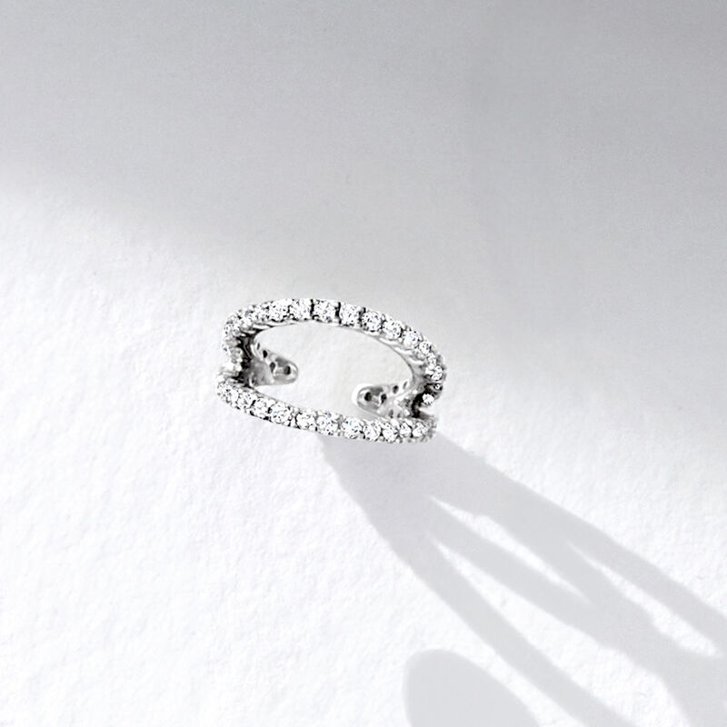 .20 ct. t.w. Diamond Two-Row Single Ear Cuff in Sterling Silver  image number 1