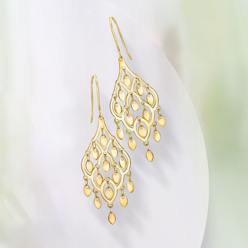 Italian 10kt Yellow Gold Chandelier Earrings image number 4