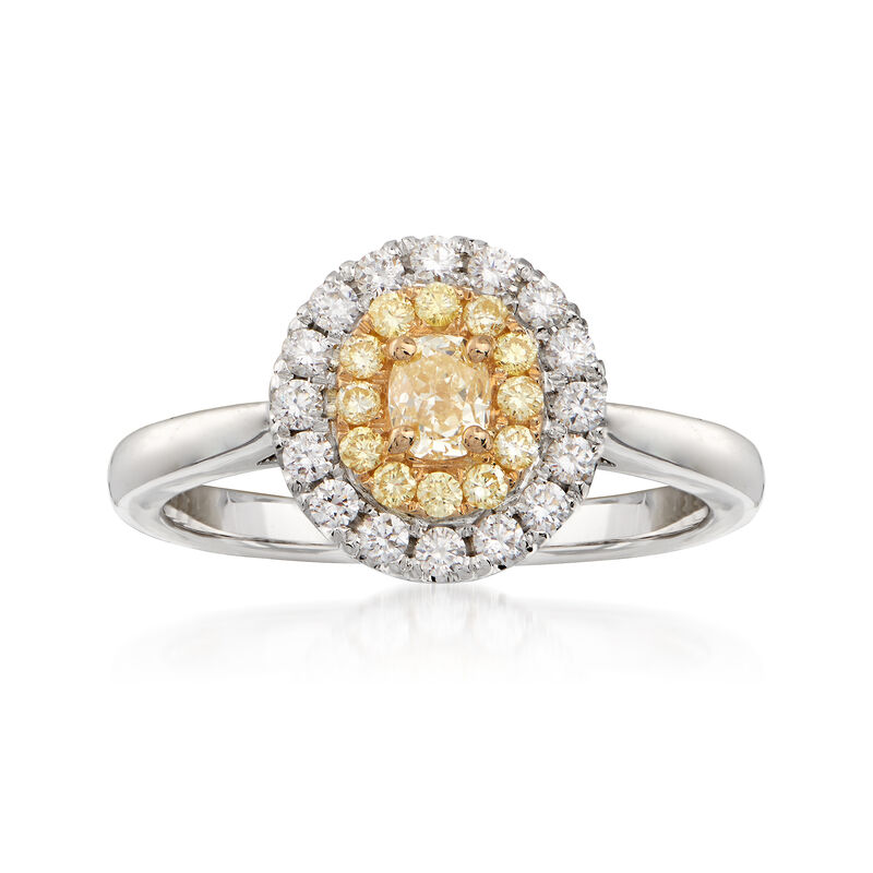 .71 ct. t.w. Yellow and White Diamond Ring in 18kt Two-Tone Gold image number 0