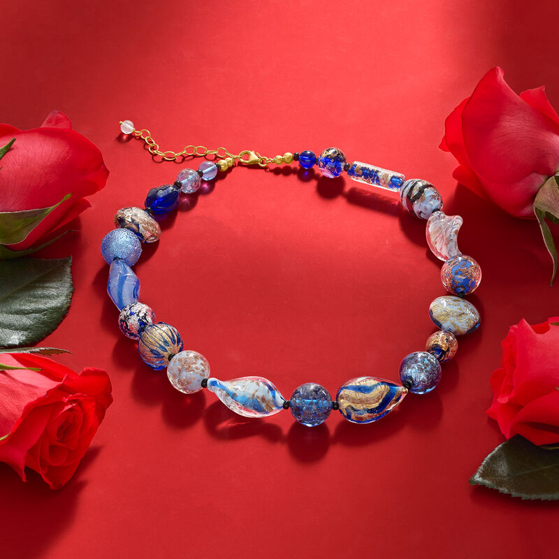 Italian Multicolored Murano Glass Bead Necklace in 18kt Gold Over Sterling image number 6
