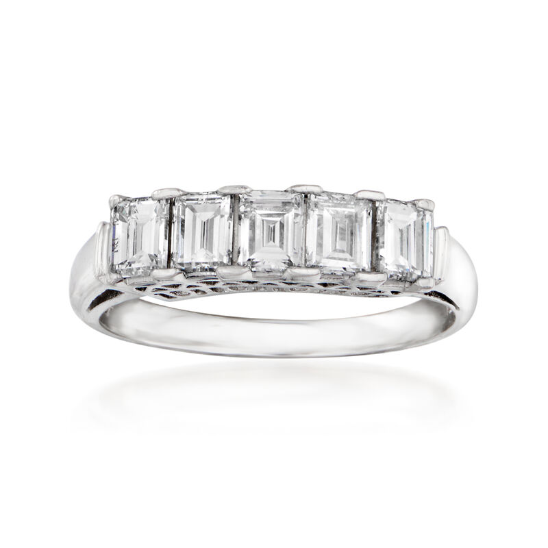 C. 1950 Vintage 1.05 ct. t.w. Baguette Diamond Ring in Platinum image number 0