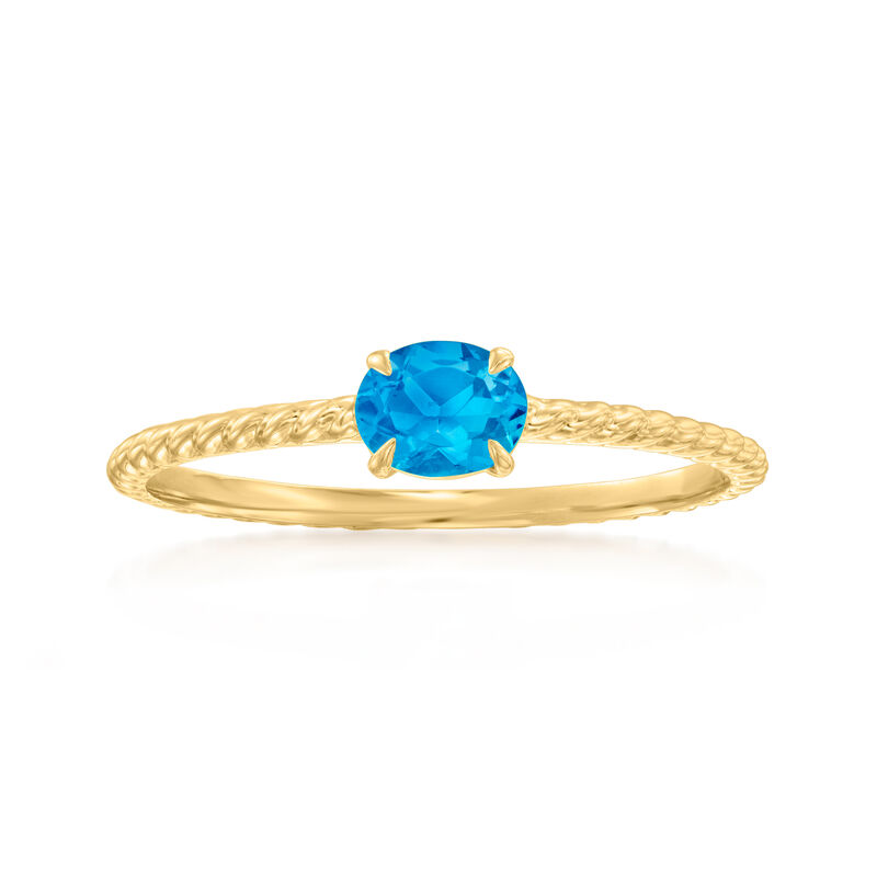 .40 Carat London Blue Topaz Ring in 14kt Yellow Gold image number 0