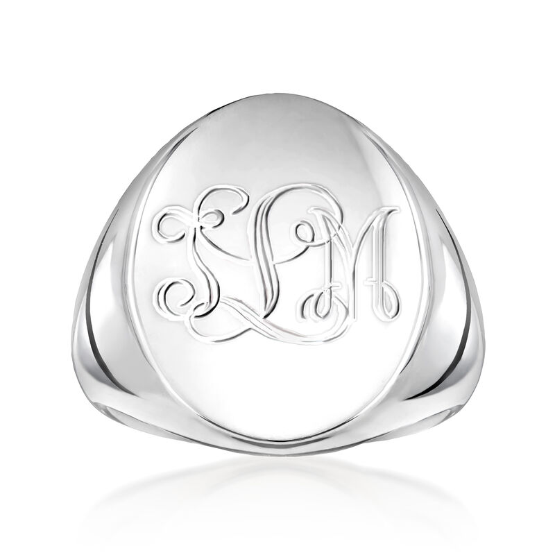 Sterling Silver Personalized Signet Ring image number 0